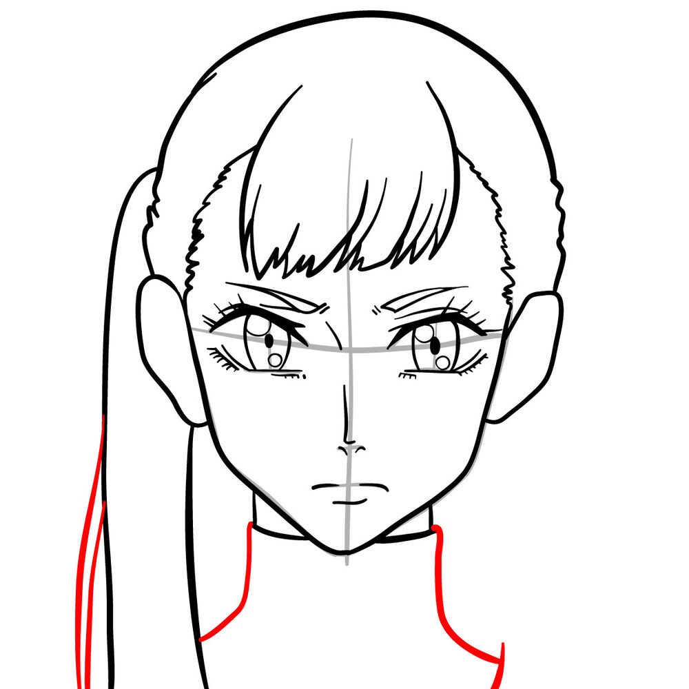 How to draw Noelle Silva's face - step 15