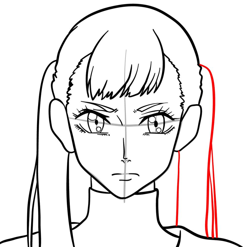 How to draw Noelle Silva's face - step 17