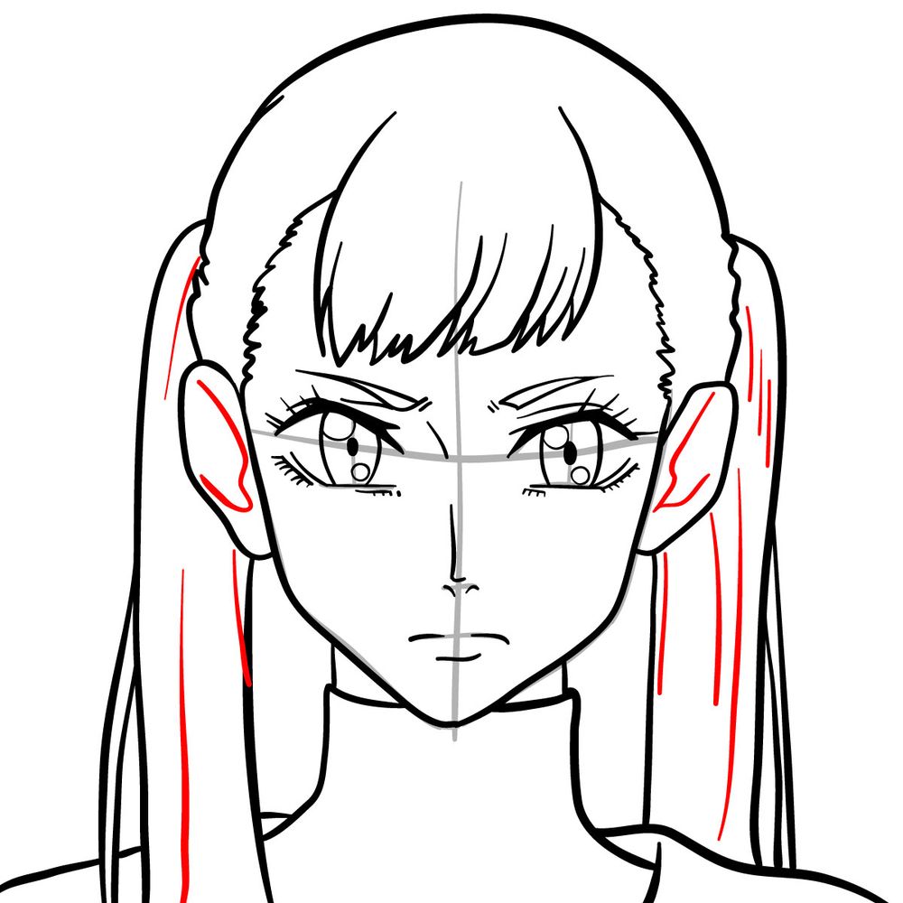 How to draw Noelle Silva's face - step 18