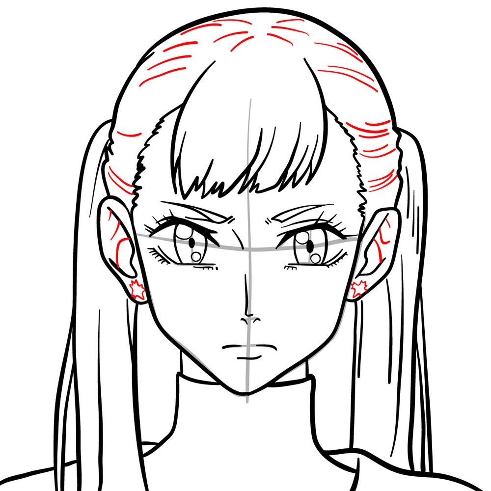 How to draw Noelle Silva's face - step 19