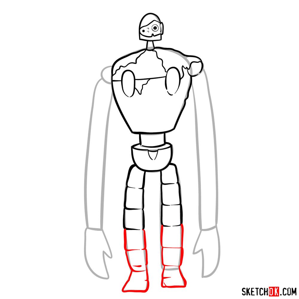 How to draw a Laputian robot - step 10