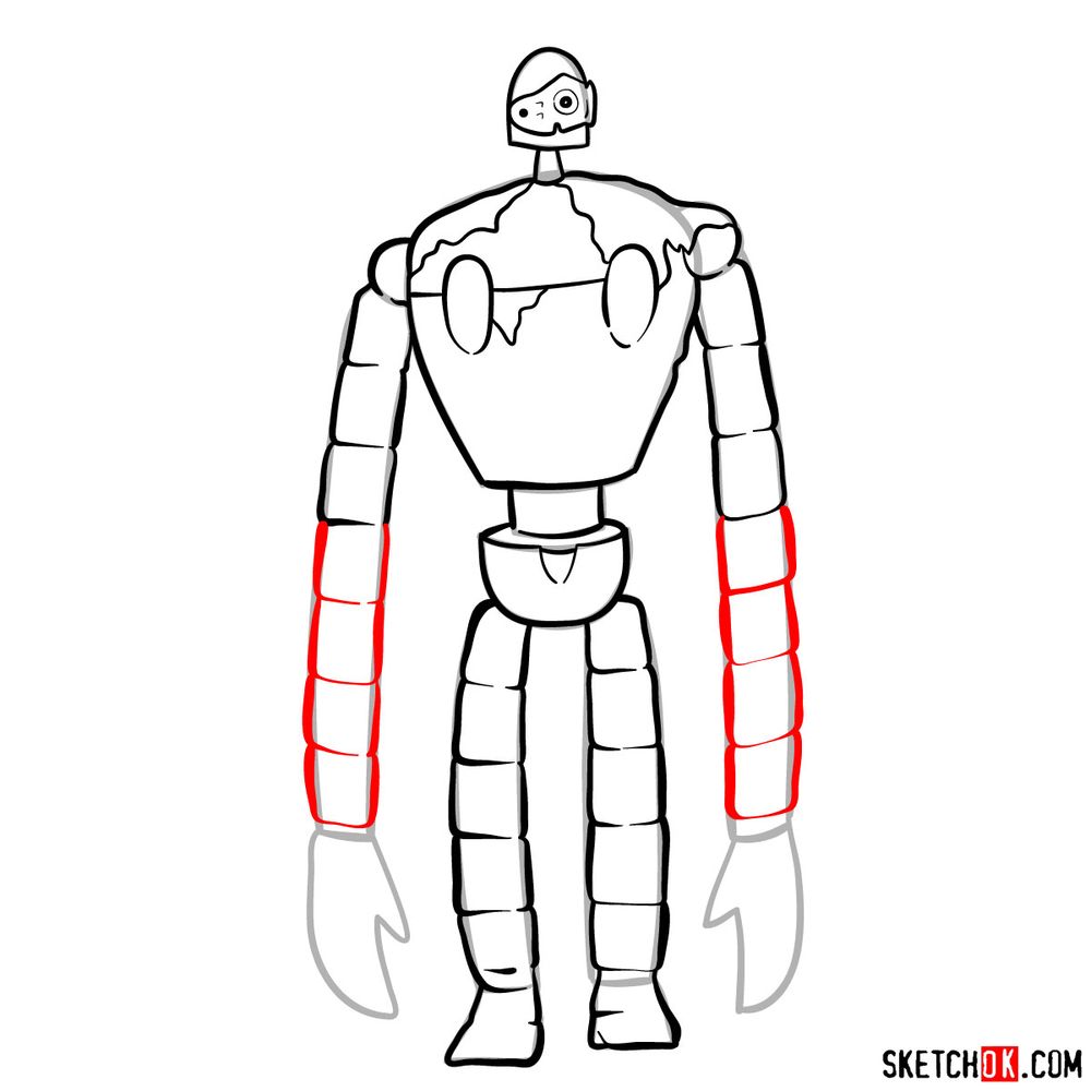How to draw a Laputian robot - step 12
