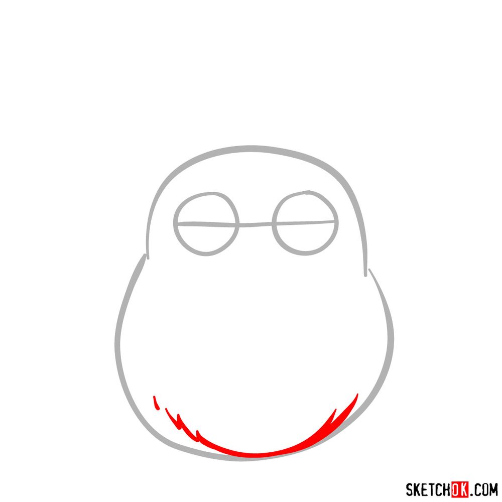 How to draw chibi White Totoro - step 02
