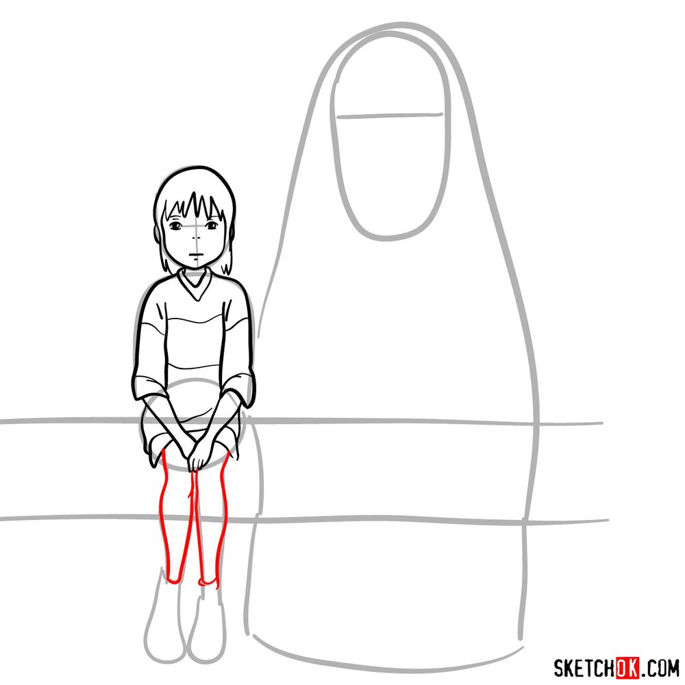 How to draw Chihiro and No-Face together - step 09