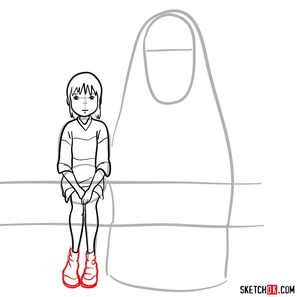 How to draw Chihiro and No-Face together - step 10