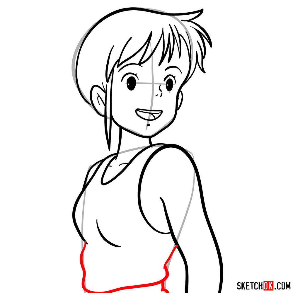 How to draw Ursula from Kiki's Delivery Service - step 11