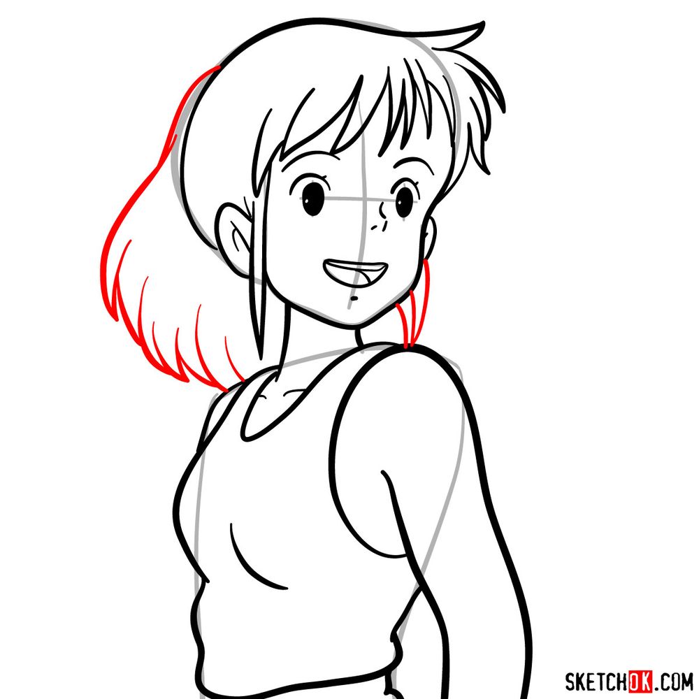 How to draw Ursula from Kiki's Delivery Service - step 12
