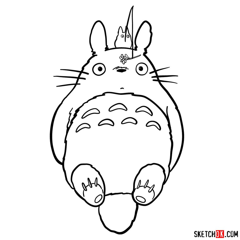 How To Draw Both Chibi And Big Totoro Sketchok Easy Drawing Guides