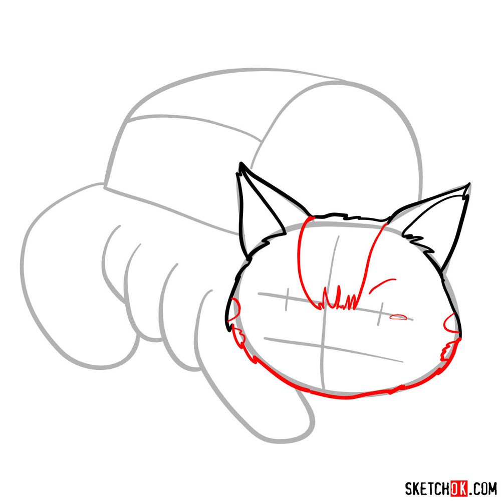 How to draw the Catbus - step 04