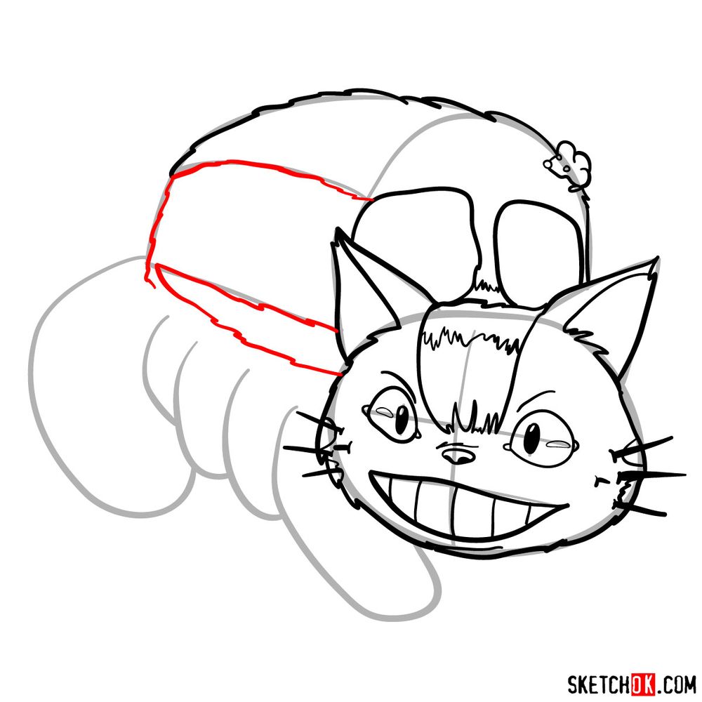 How to draw the Catbus - step 09