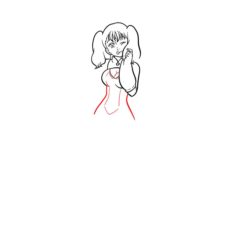 How to draw Diane (The Seven Deadly Sins) - step 17