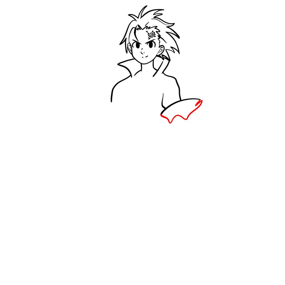 How to draw Zeldris - step 11