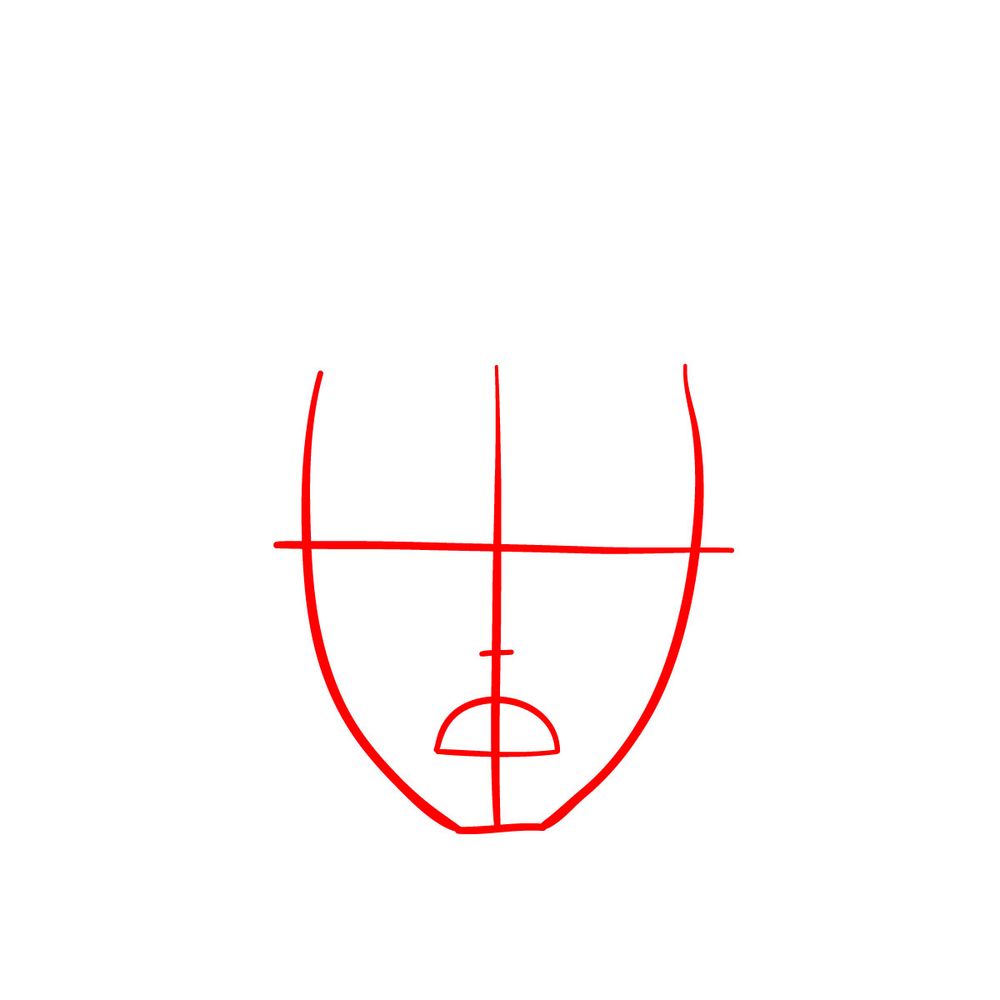 How to draw Taiju Oki's face - step 01