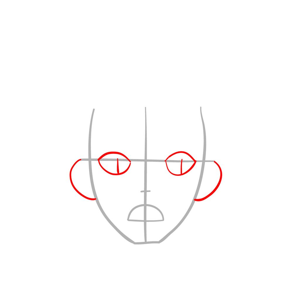 How to draw Taiju Oki's face - step 02