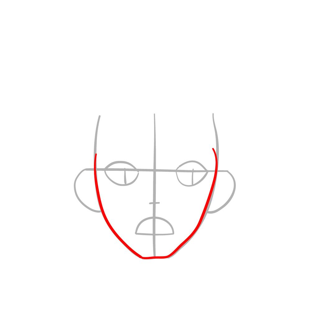 How to draw Taiju Oki's face - step 03