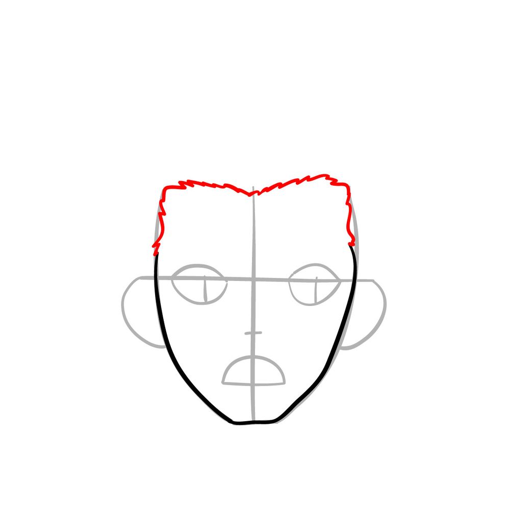 How to draw Taiju Oki's face - step 04