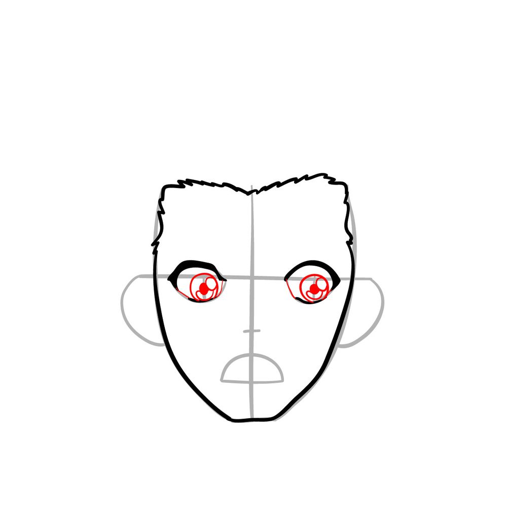 How to draw Taiju Oki's face - step 06