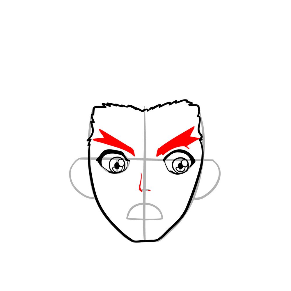 How to draw Taiju Oki's face - step 07