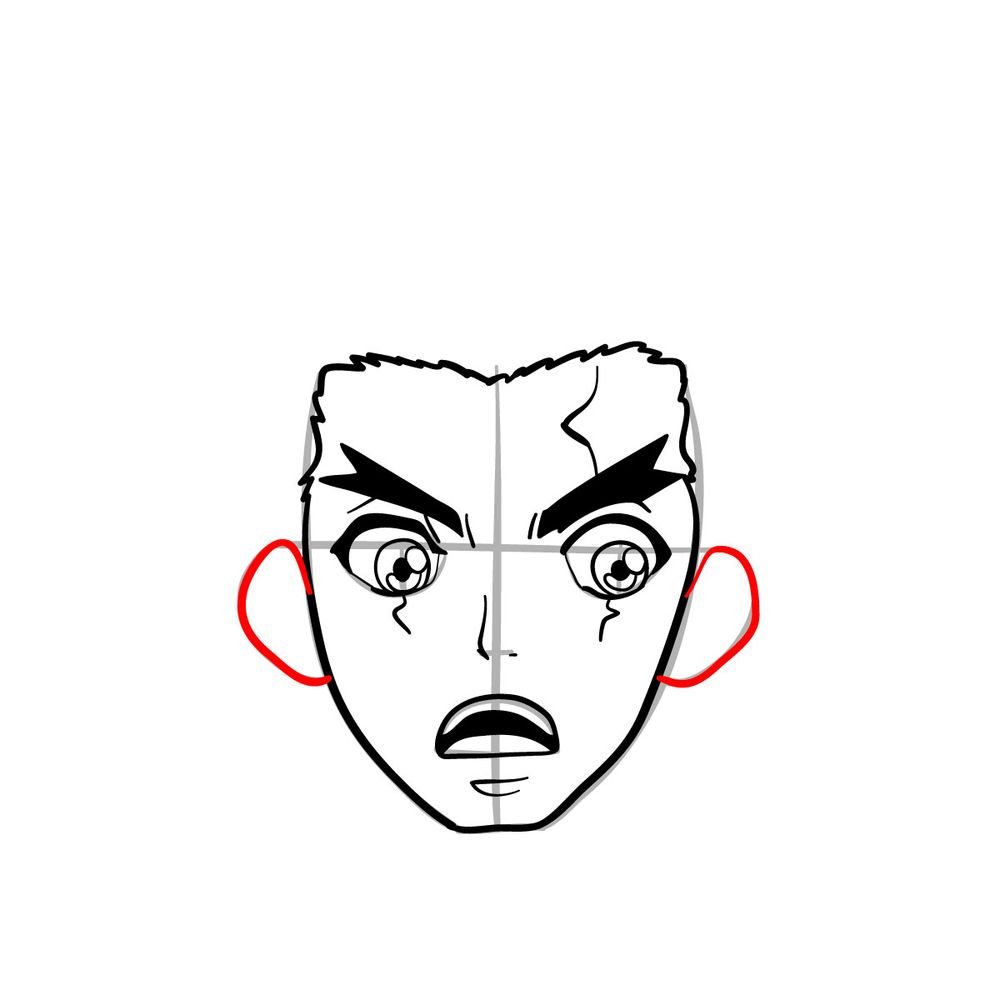 How to draw Taiju Oki's face - step 10