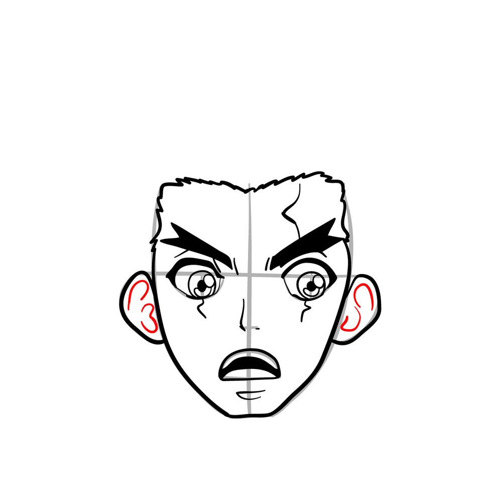 How to draw Taiju Oki's face - step 11