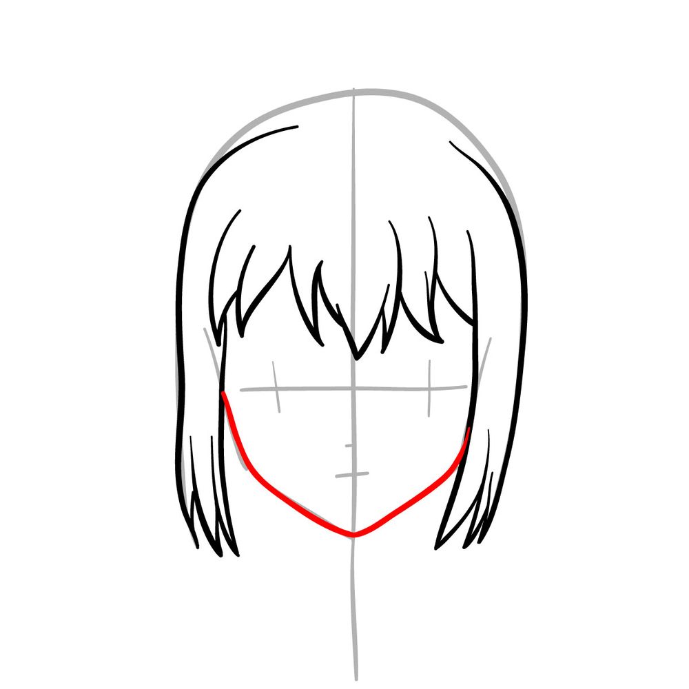 How to draw Kohaku's face - step 06
