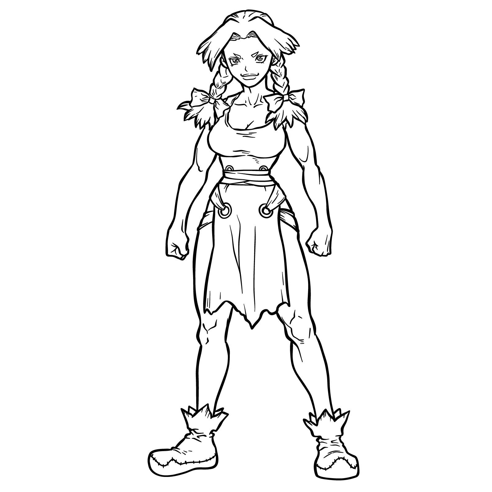 How to Draw Nikki Hanada from Dr. Stone - final step