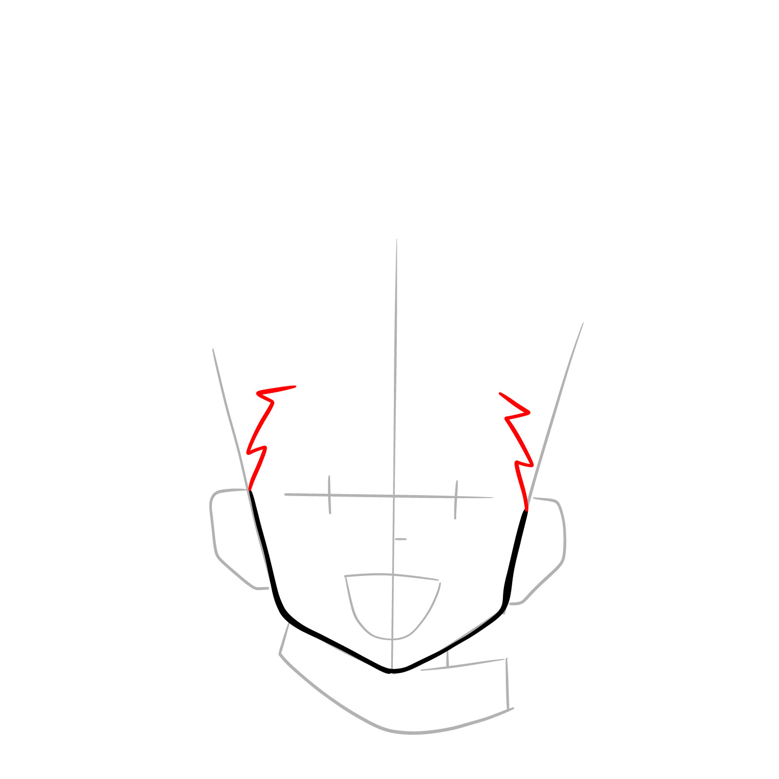How to draw the face of Gon Freecss - step 05