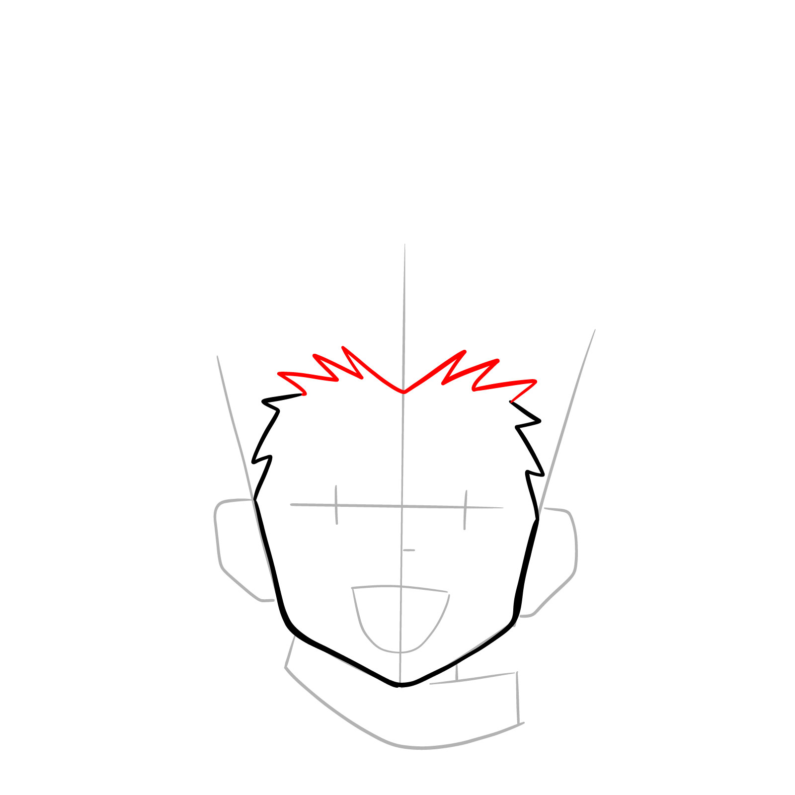 How to draw the face of Gon Freecss - step 06