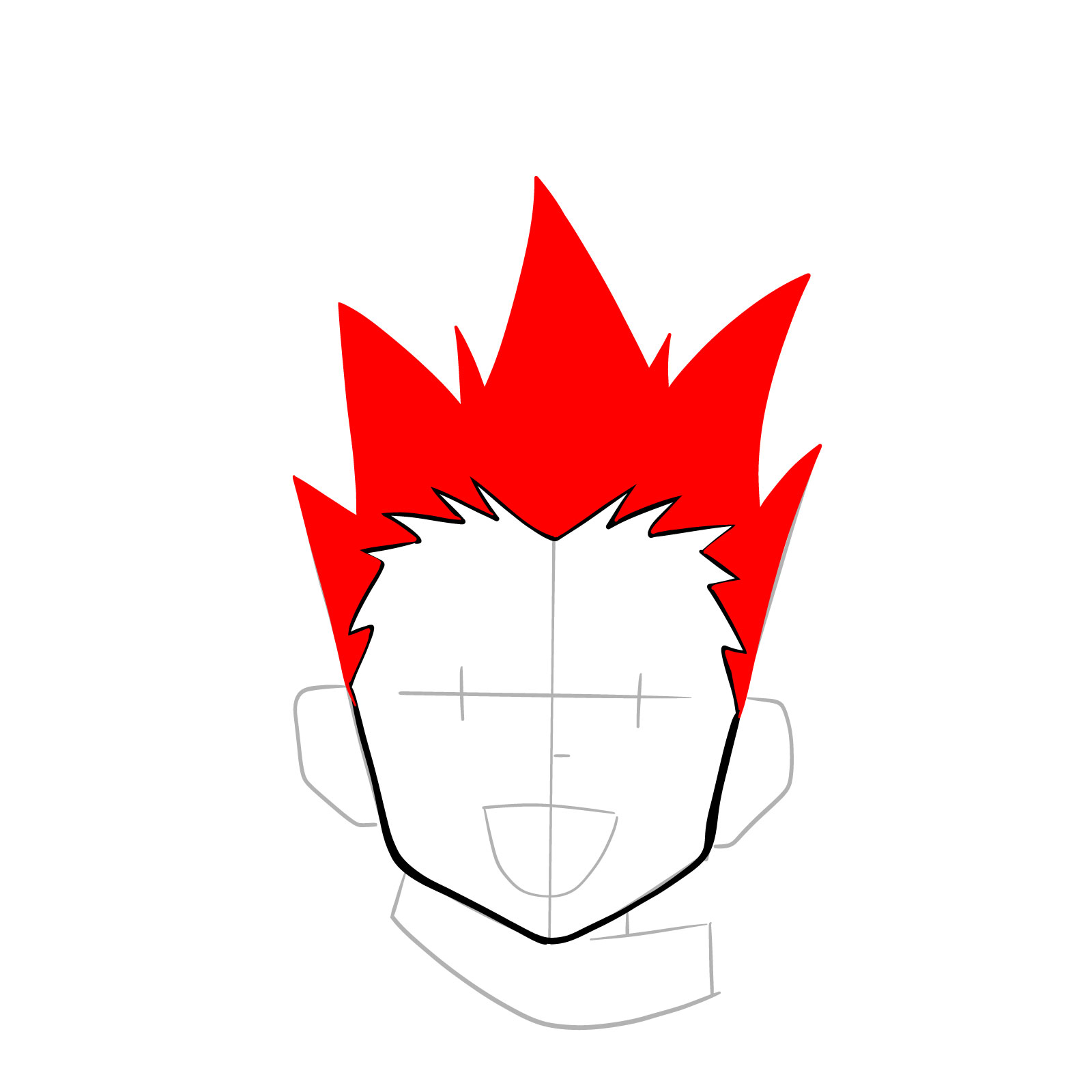 How to draw the face of Gon Freecss - step 07