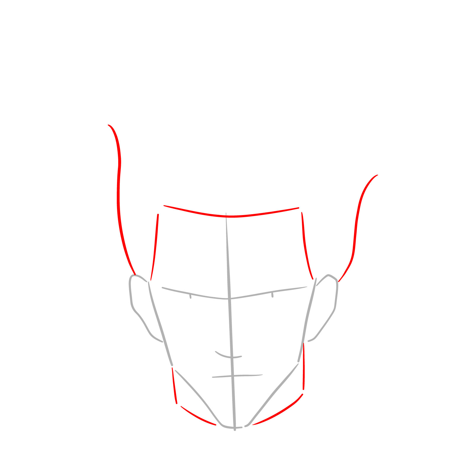 How to draw Hisoka's face - Hunter x Hunter - step 03