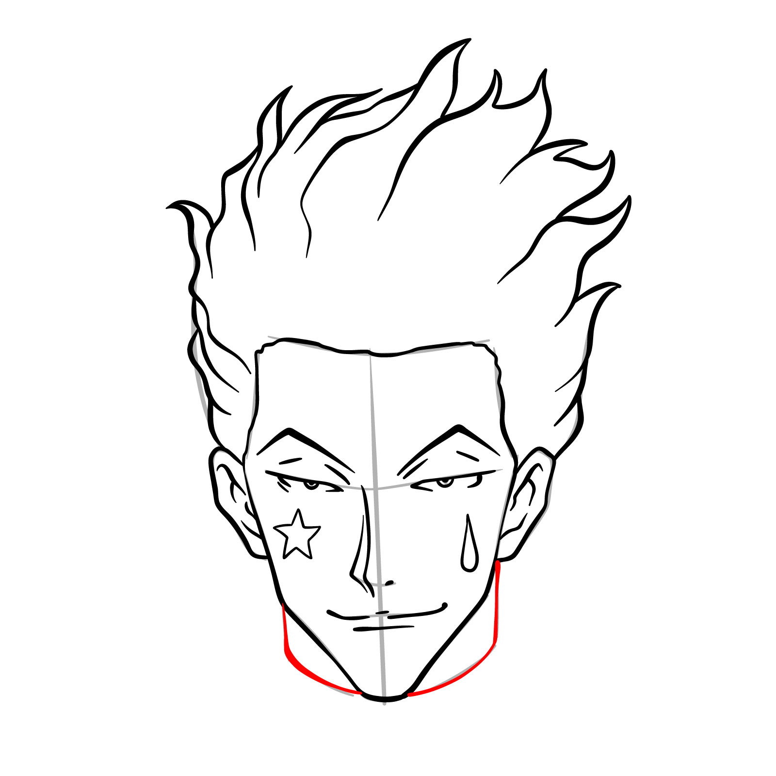 How to draw Hisoka's face - Hunter x Hunter - step 16