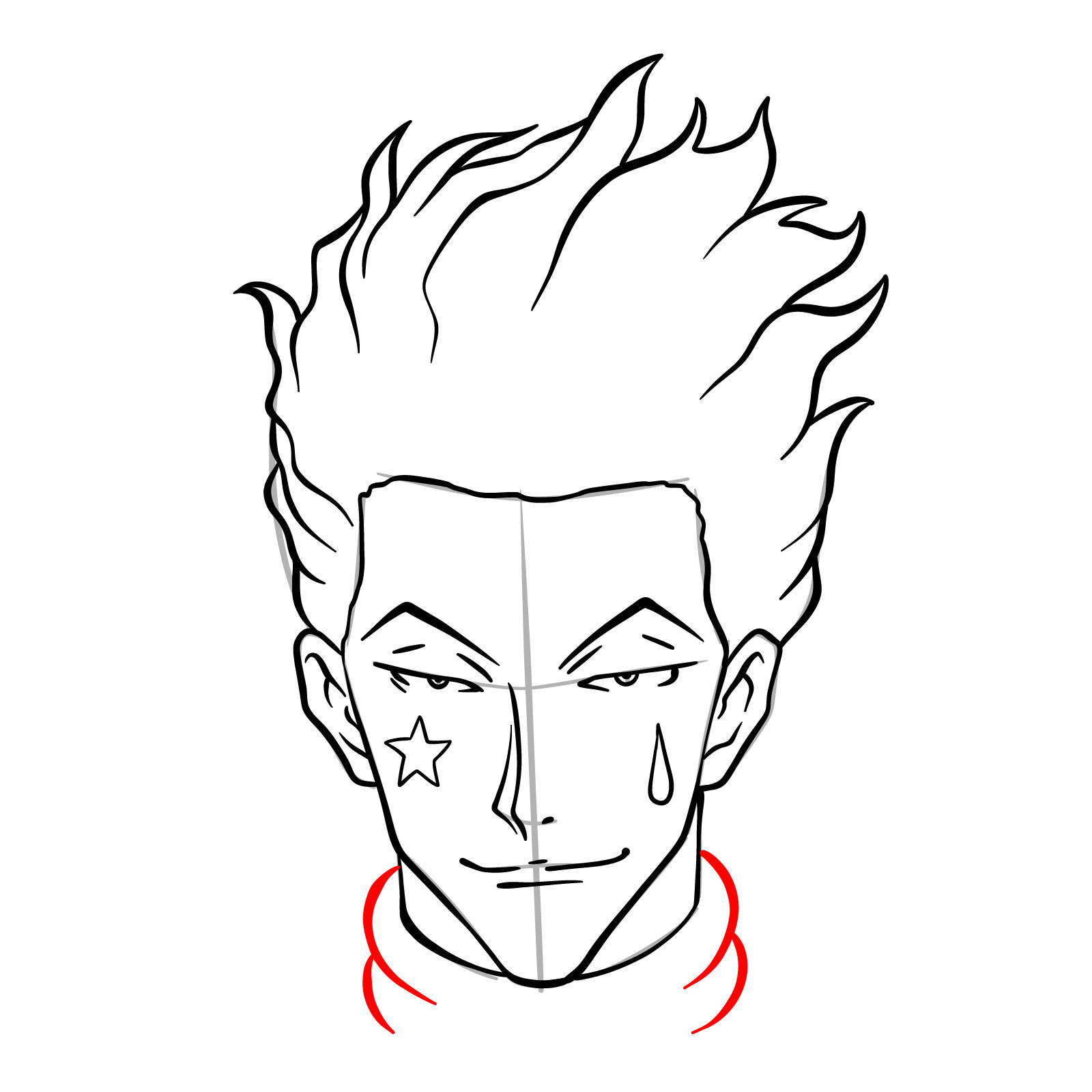 How to draw Hisoka's face - Hunter x Hunter - step 17