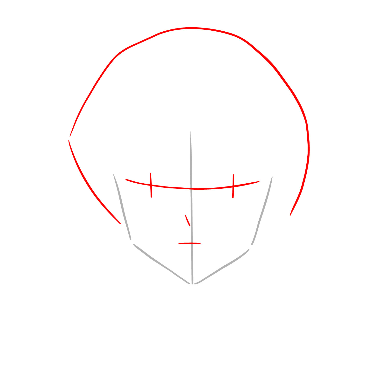 How to draw the face of Kurapika - step 02