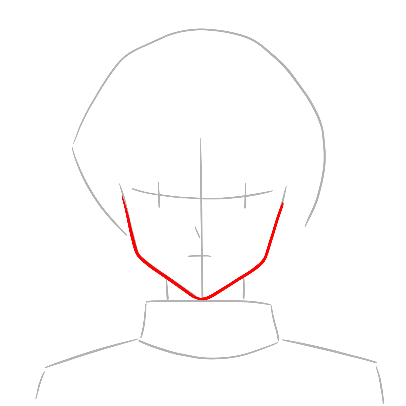 How to draw the face of Kurapika - step 04