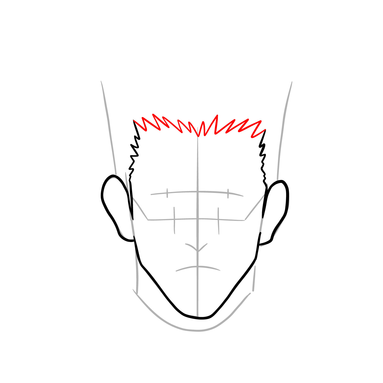 How to draw Leorio's face - Hunter x Hunter - step 07