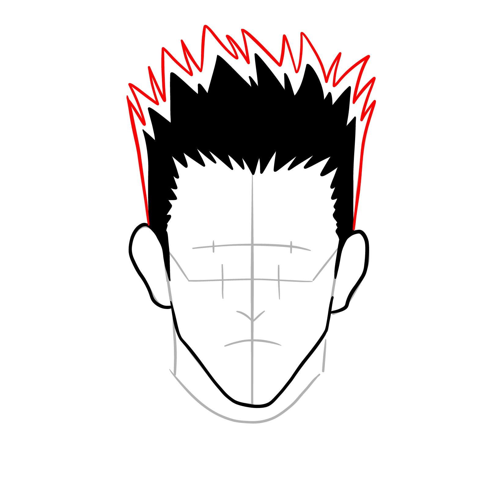 How to draw Leorio's face - Hunter x Hunter - step 09