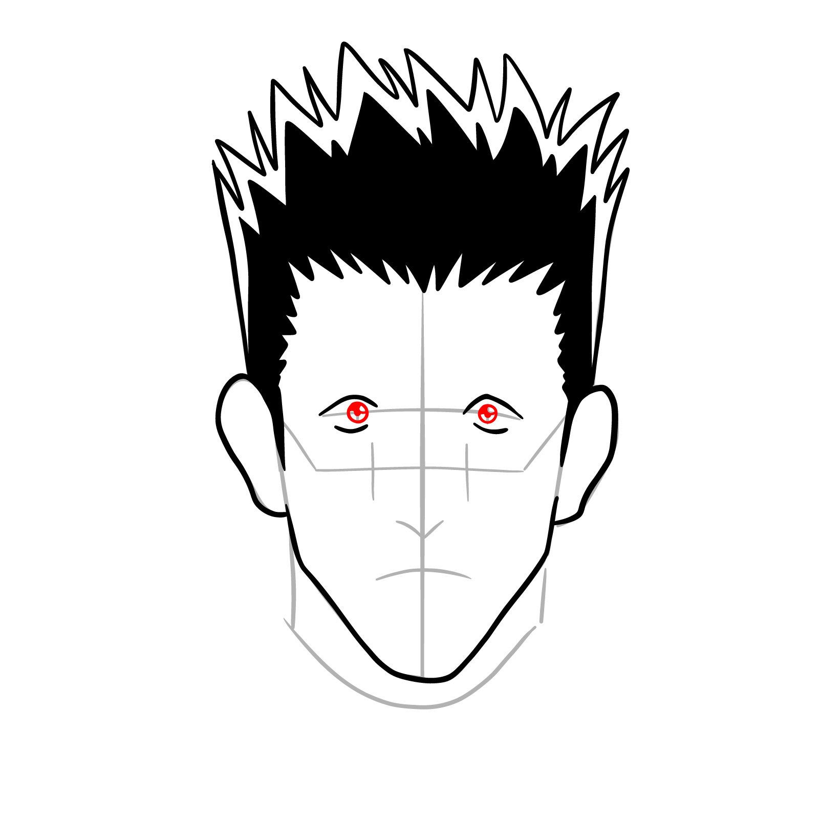 How to draw Leorio's face - Hunter x Hunter - step 11