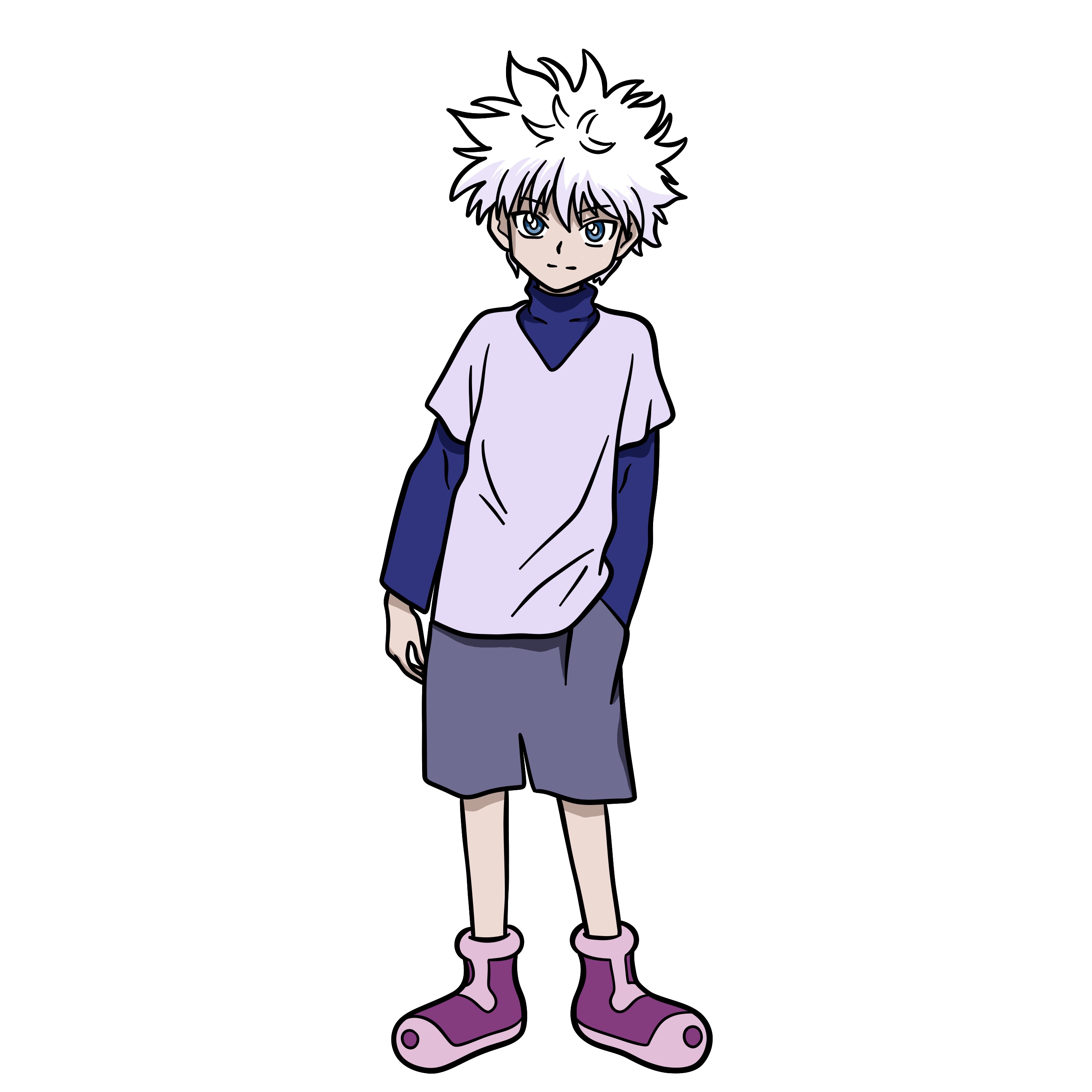 Learn How to Sketch Killua Zoldyck Full Body