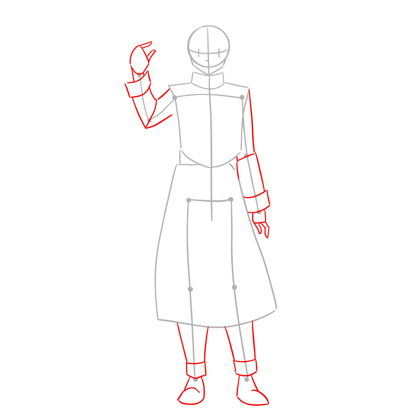 How to Draw Kurapika Full Body from Hunter x Hunter - step 03