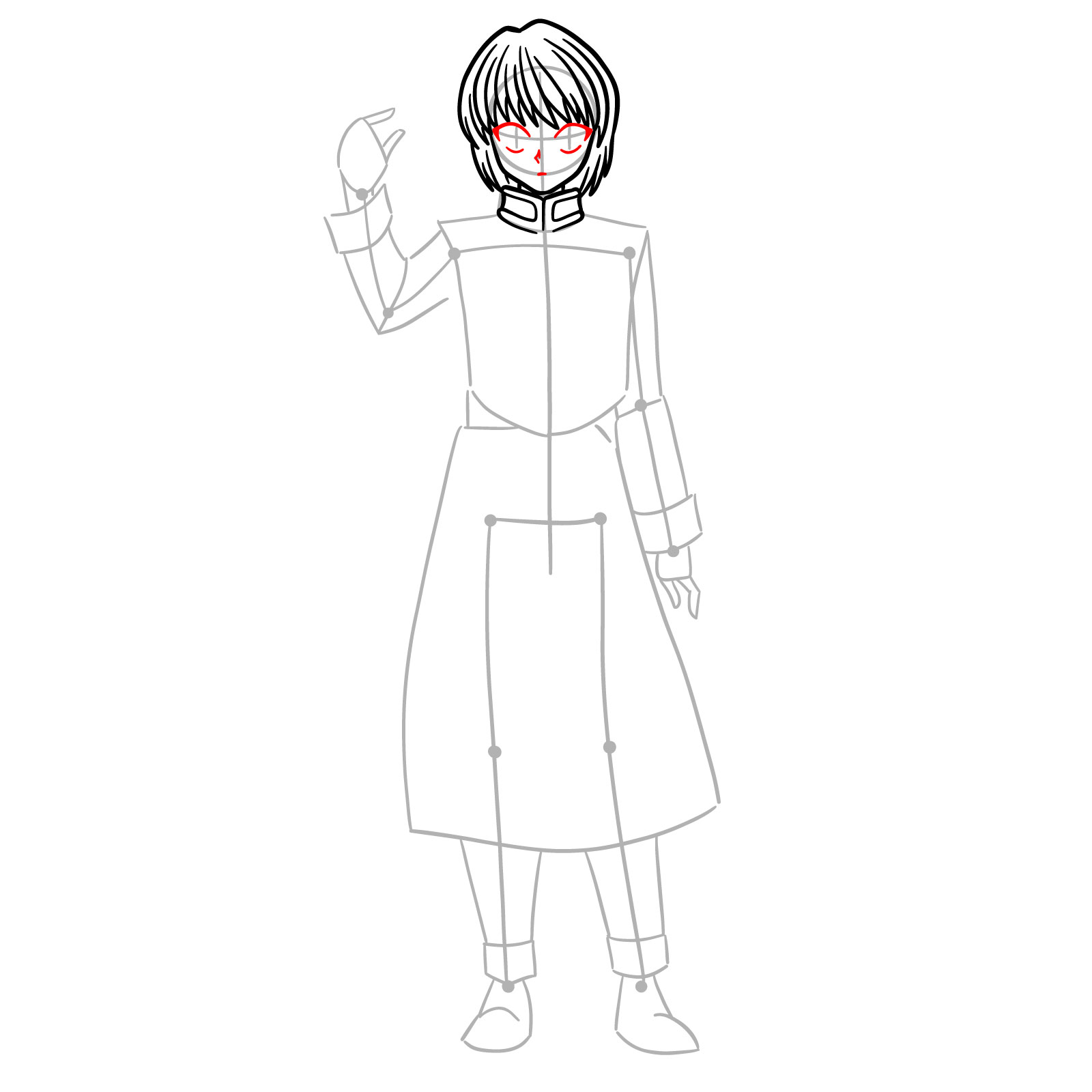 How to Draw Kurapika Full Body from Hunter x Hunter - step 07