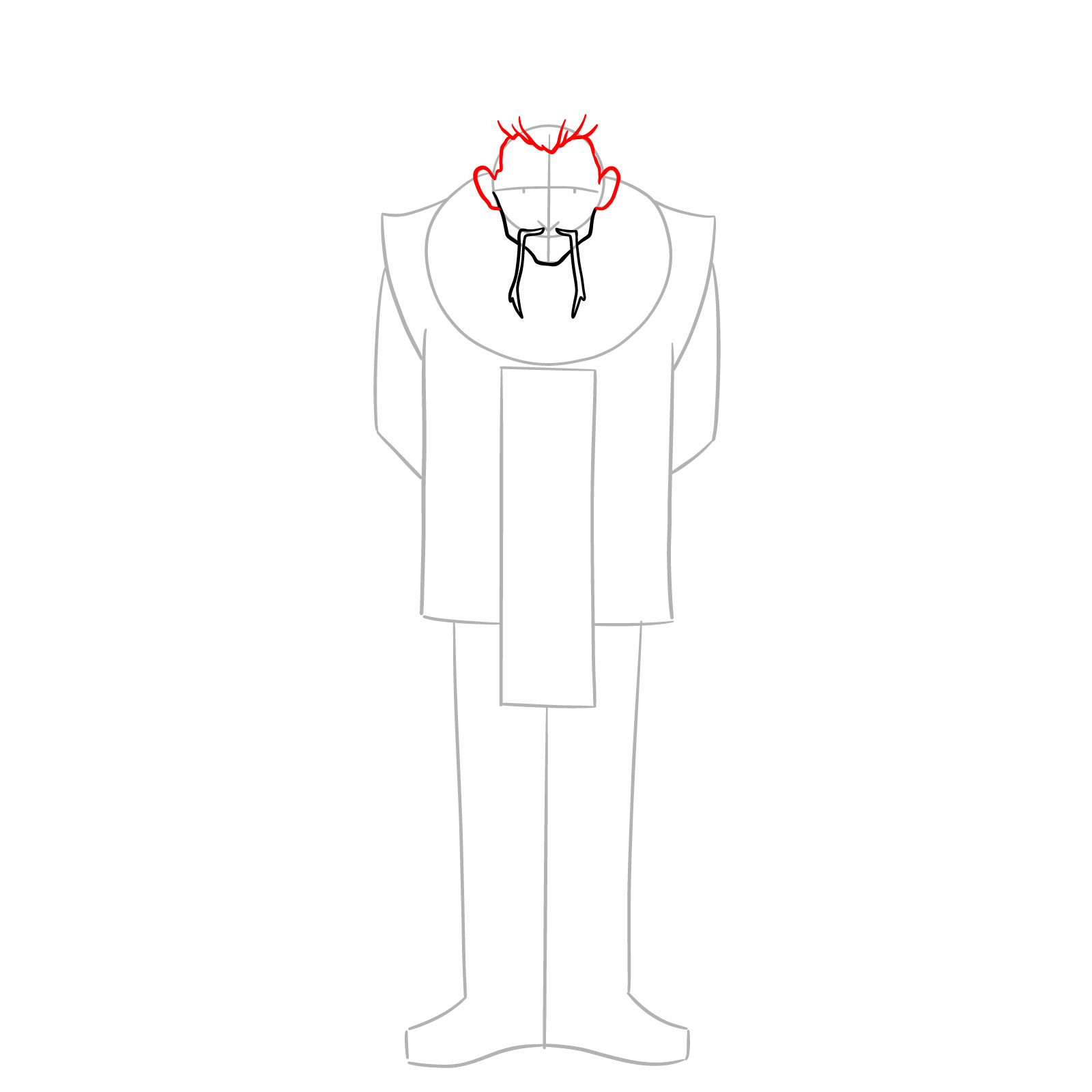 How to Draw Zeno Zoldyck Full Body - step 04