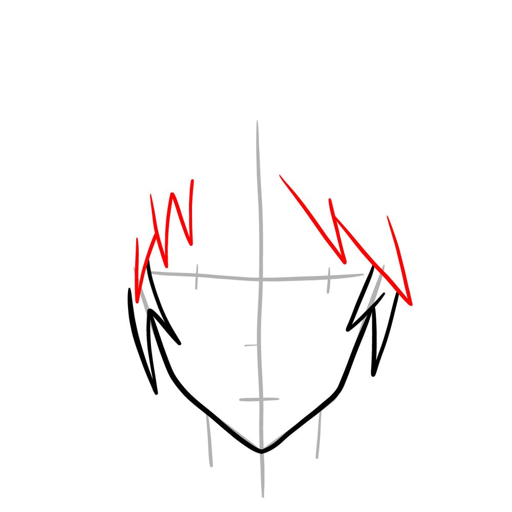 How to draw Ikki Kurogane's face - step 05