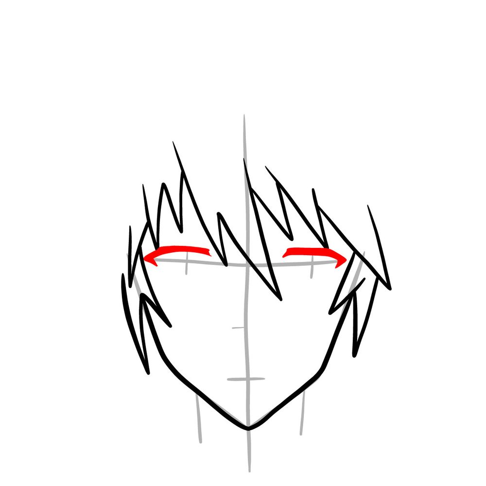 How to draw Ikki Kurogane's face - step 07