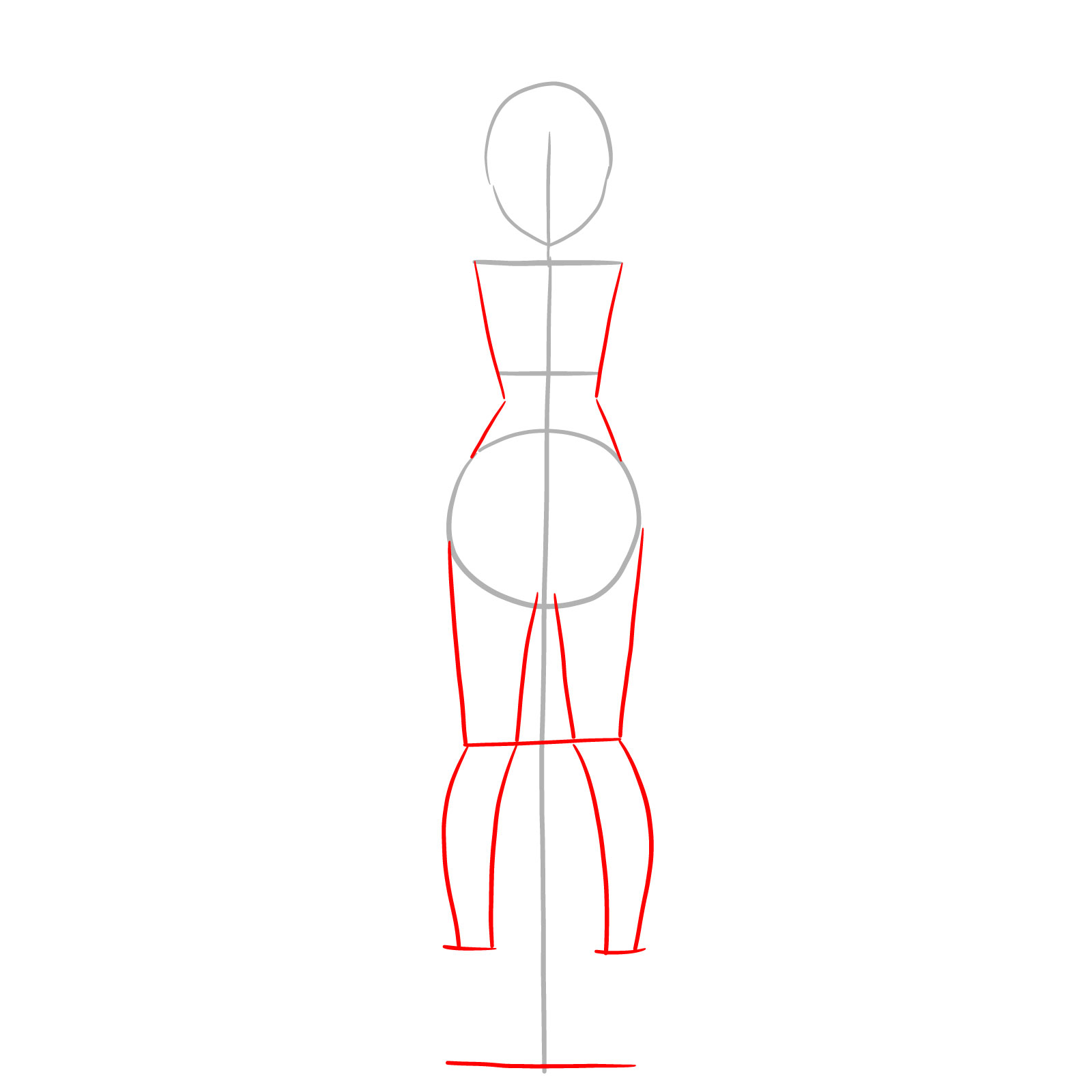How to draw Stella Vermillion full body - step 02