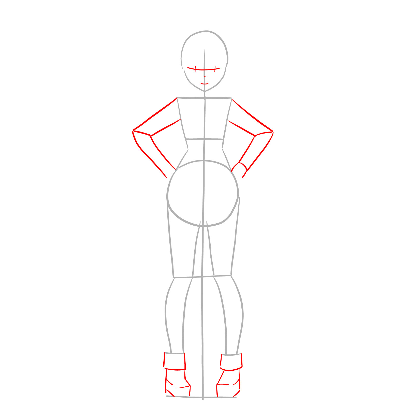 How to draw Stella Vermillion full body - step 03