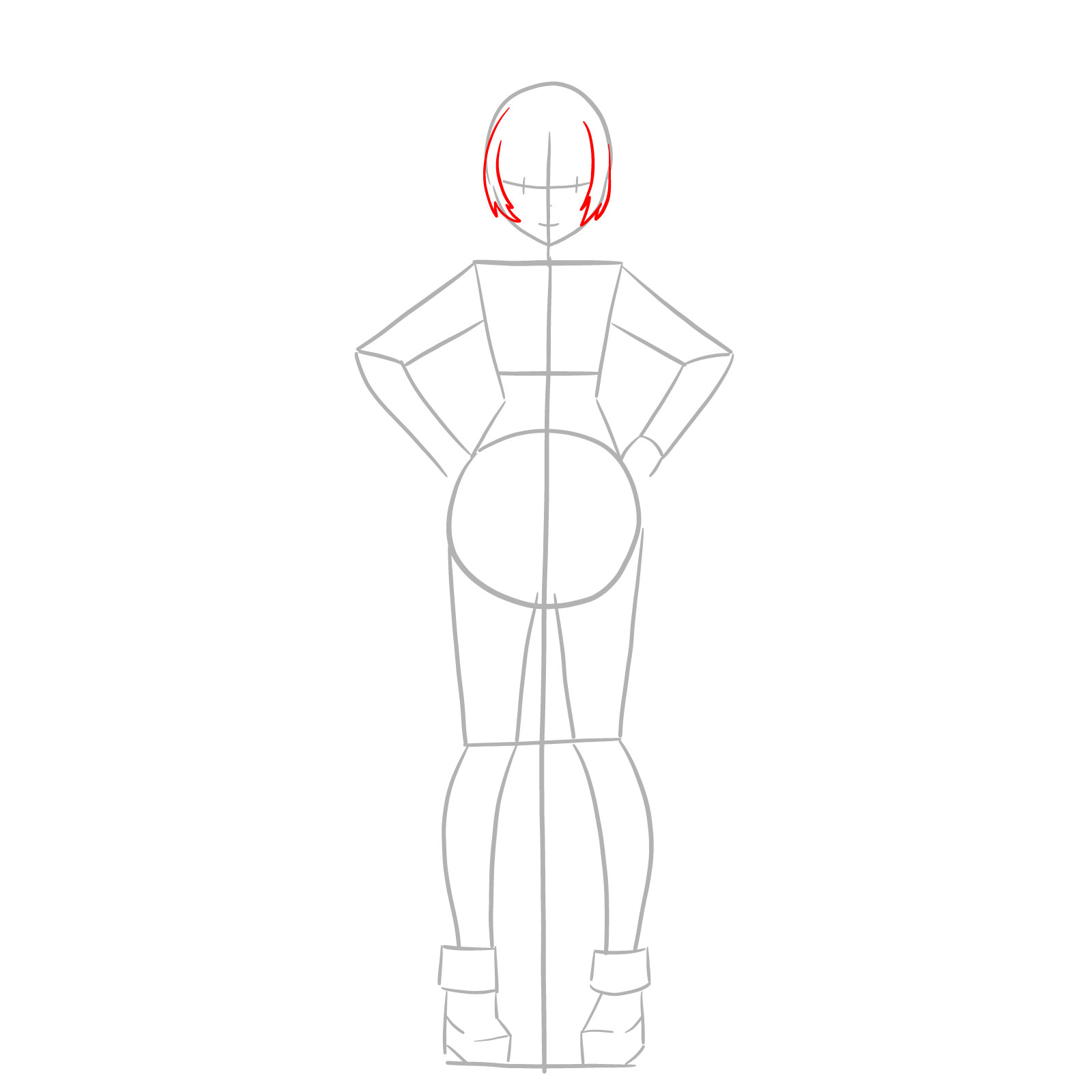 How to draw Stella Vermillion full body - step 04