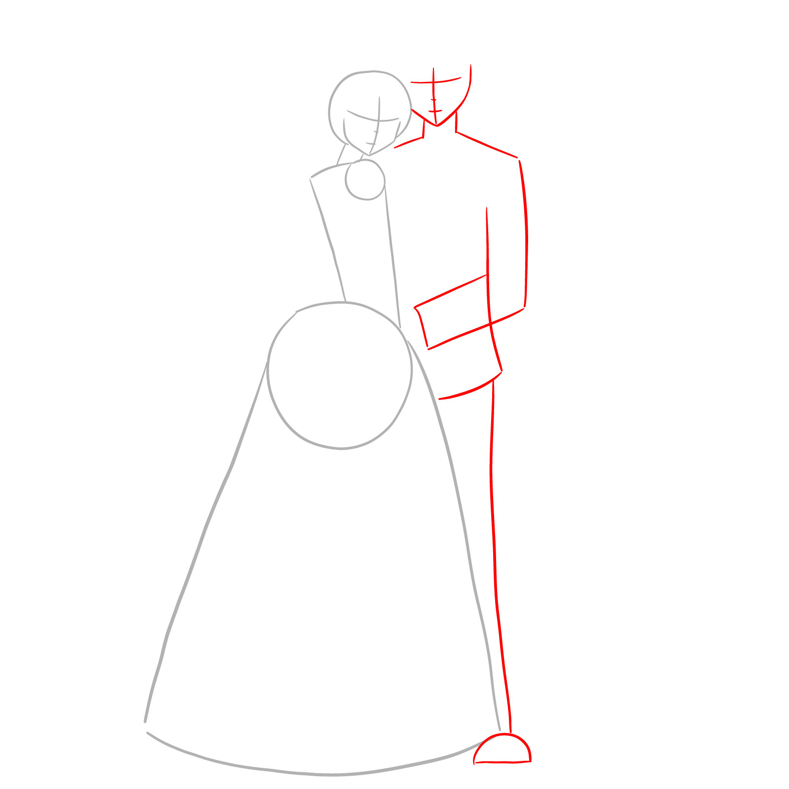 How to draw Ikki and Stella's wedding - step 02