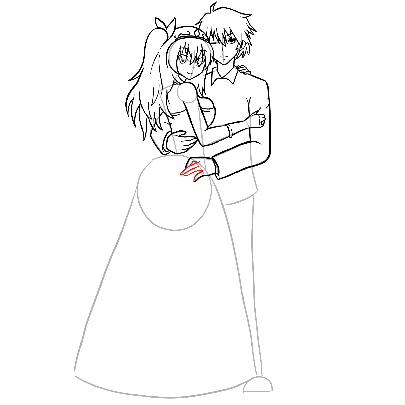 How to draw Ikki and Stella's wedding - step 43