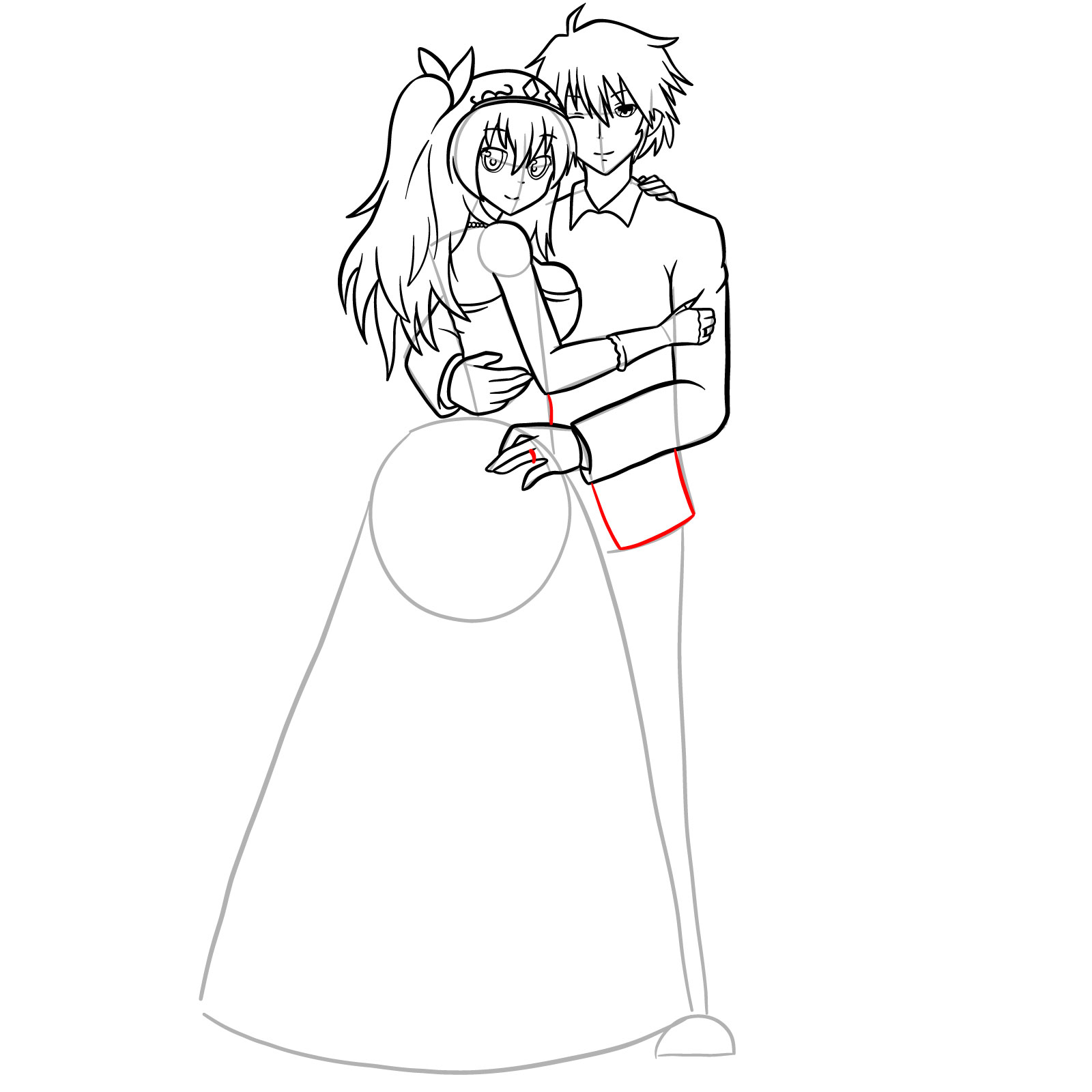 How to draw Ikki and Stella's wedding - step 44