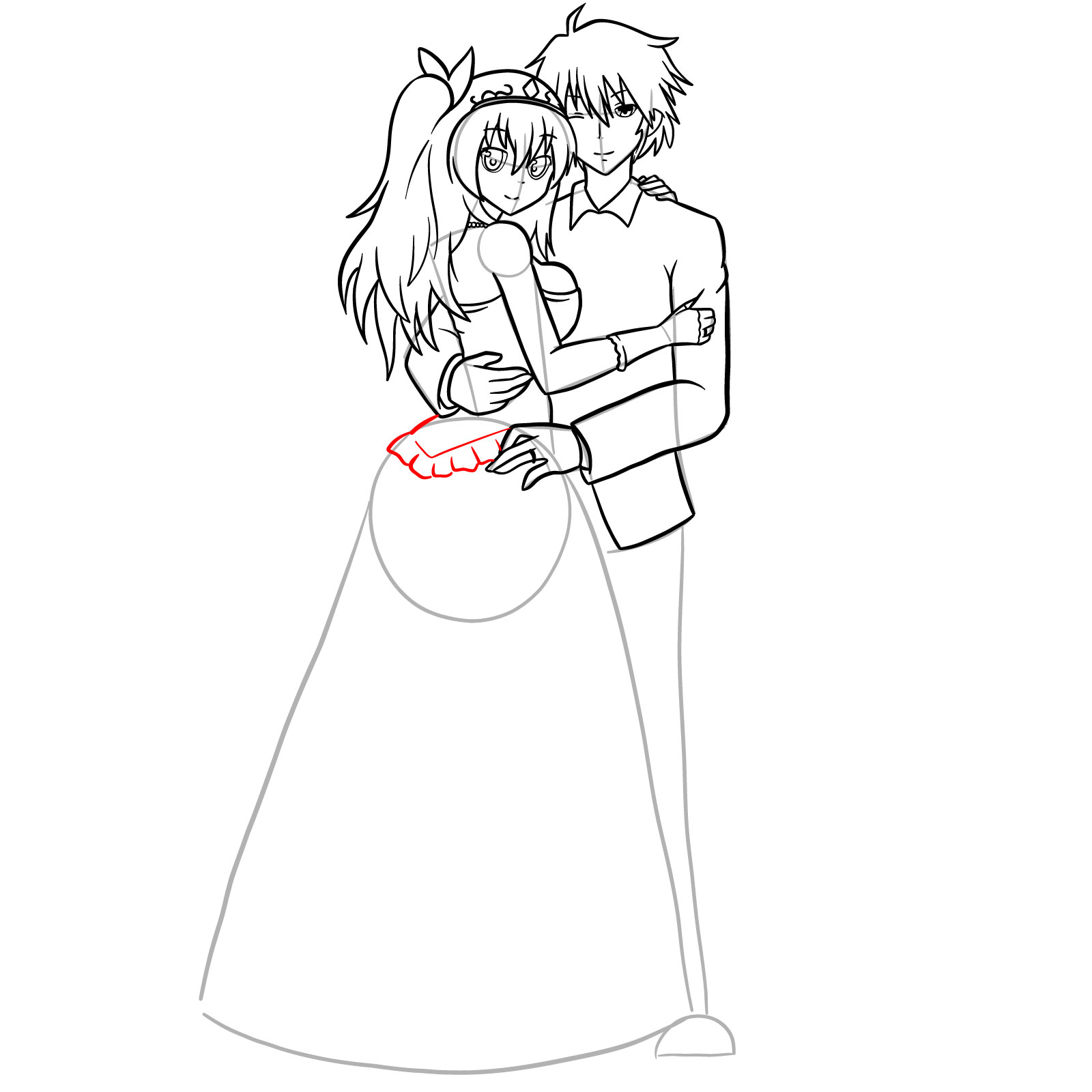 How to draw Ikki and Stella's wedding - step 45